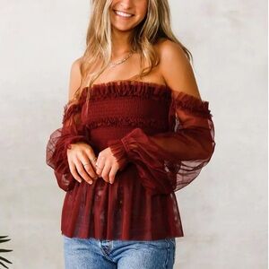Willow & Root Burgundy Top